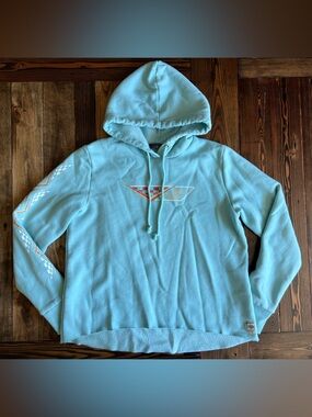 HARLEY DAVIDSON • retro vibe light blue graphic hoodie normcore streetwear biker